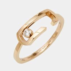 Messika by Gigi Hadid Move Addiction Diamond 18k Rose Gold Ring Size 55