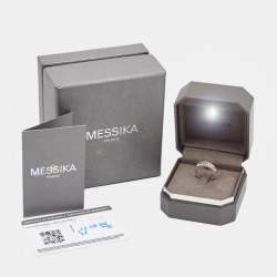 Messika Baby Move Pavé Diamond 18k White Gold Ring Size 50