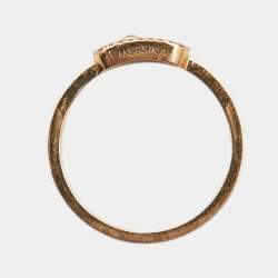 Messika Move Uno Paved Diamond 18k Rose Gold Ring Size 56