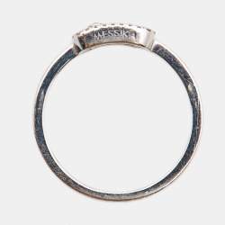 Messika Move Uno Paved Diamonds 18k White Gold Ring Size 56