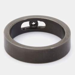 Messika Move Diamond Titanium Graphite Band Ring Size 60