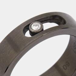Messika Move Diamond Titanium Graphite Band Ring Size 60