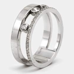 Messika Move Romane Diamonds 18k White Gold Ring Size 53