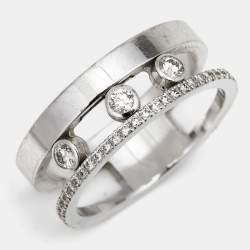 Messika Move Romane Diamonds 18k White Gold Ring Size 53