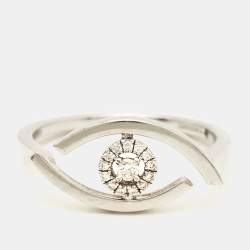 Messika Lucky Eye Diamond 18k White Gold Ring Size 53