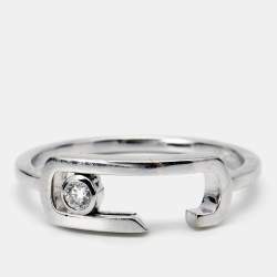 Messika Move By Gigi Hadid Move Addiction Diamond 18k White Gold Ring Size 52