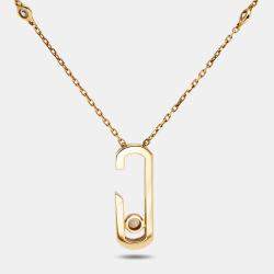 Pre Owned Messika Gigi Hadid Move Addiction Diamond 18k Rose Gold Necklace