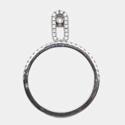 Messika Move Uno Pave Drop Diamonds 18k White Gold Ring Size 52