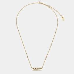 Pre Owned Messika Baby Move Diamond 18K Yellow Gold Pendant Necklace