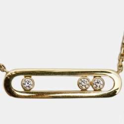 Pre Owned Messika Baby Move Diamond 18K Yellow Gold Pendant Necklace