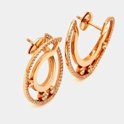 Messika Move Romane Diamonds 18k Rose Gold Hoop Earrings