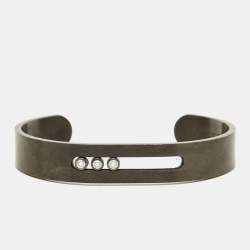 Messika Move Titanium Graphite Diamond Open Cuff Bracelet M
