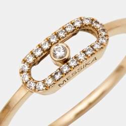 Messika Move Uno Diamond 18k Rose Gold Ring Size 54