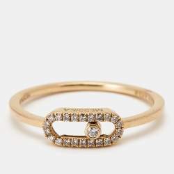 Messika Move Uno Diamond 18k Rose Gold Ring Size 54