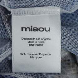 Miaou Multicolor Abstract Print Mesh Round Neck Top M