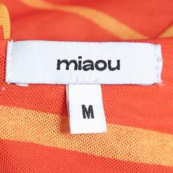 Miaou Orange Abstract Print Knit Sleeveless Corset Blouse M