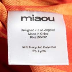 Miaou Orange Abstract Print Knit Sleeveless Corset Blouse M