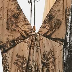 مملوكة مسبقًا Michael Costello x Revolve Black Lace Flared Sleeve Bodysuit S