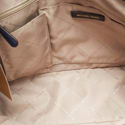 مملوكة مسبقًا Michael Kors Navy Blue Leather Medium Jet Set Travel Tote