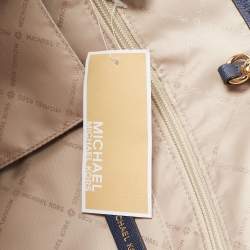 مملوكة مسبقًا Michael Kors Navy Blue Leather Medium Jet Set Travel Tote