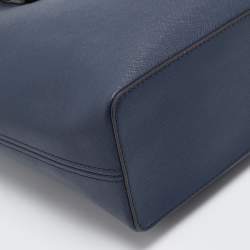 مملوكة مسبقًا Michael Kors Navy Blue Leather Medium Jet Set Travel Tote