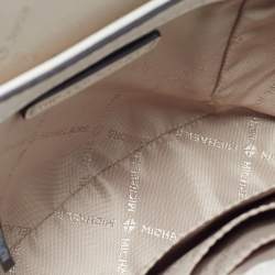 Pre Owned Michael Kors Cream Signature Coated Canvas and Leather Small Cece Shoulder Bag