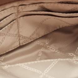 Pre Owned Michael Kors Brown Leather Brooklyn Flap Shoulder Bag