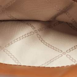 Pre Owned Michael Kors Brown Leather Brooklyn Flap Shoulder Bag