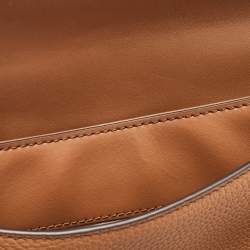 Pre Owned Michael Kors Brown Leather Brooklyn Flap Shoulder Bag