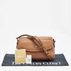 Pre Owned Michael Kors Brown Leather Brooklyn Flap Shoulder Bag