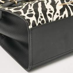 Pre Owned Michael Kors Black Calfhair and Leather Hamilton Tote