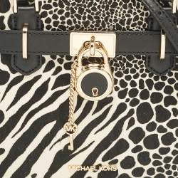 Pre Owned Michael Kors Black Calfhair and Leather Hamilton Tote