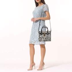 Pre Owned Michael Kors Black Calfhair and Leather Hamilton Tote