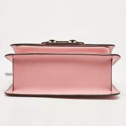 Pre Owned Michael Kors Pink Leather Large Heather Shoulder Bag