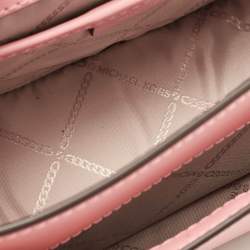 Pre Owned Michael Kors Pink Leather Large Heather Shoulder Bag