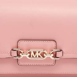 Pre Owned Michael Kors Pink Leather Large Heather Shoulder Bag