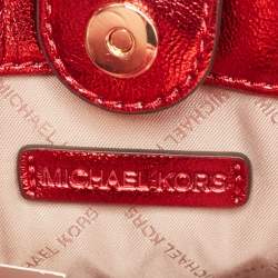 Pre Owned Michael Kors Red Glossy Leather XS Mercer Tote