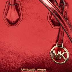 Pre Owned Michael Kors Red Glossy Leather XS Mercer Tote