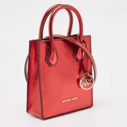 Pre Owned Michael Kors Red Glossy Leather XS Mercer Tote