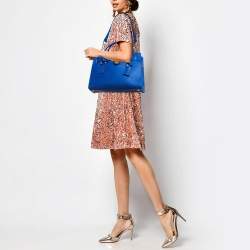 Michael Kors Blue Leather East/West Hamilton Tote