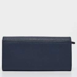 Michael Kors Navy Blue Leather Jet Set Travel Flap Continental Wallet