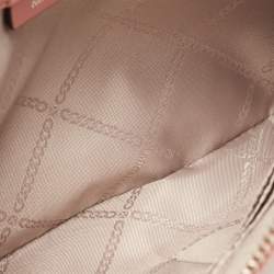 Pre Owned Michael Kors Pink Signature Coated Canvas and Leather Wristlet Pouch