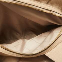 Pre Owned Michael Kors Beige Leather large Jet Set Chain Shoulder Bag