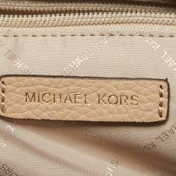 Pre Owned Michael Kors Beige Leather large Jet Set Chain Shoulder Bag