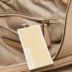 Pre Owned Michael Kors Beige Leather large Jet Set Chain Shoulder Bag