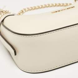 Michael Kors Cream Leather Small Wilma Crossbody Bag