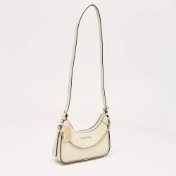 Michael Kors Cream Leather Small Wilma Crossbody Bag