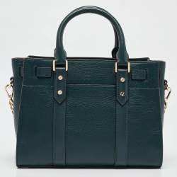 Michael Kors Green Leather Small Nouveau Hamilton Tote