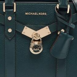 Michael Kors Green Leather Small Nouveau Hamilton Tote