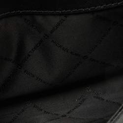 Pre Owned Michael Kors Black Leather Jet Set Flap Crossbody Bag